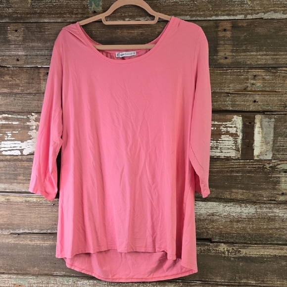 Miss Cocoa Women's Pink 3/4 Sleeve Tshirt, Size XXL - Picture 1 of 4